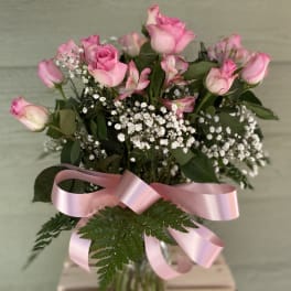 Dozen Pink Roses