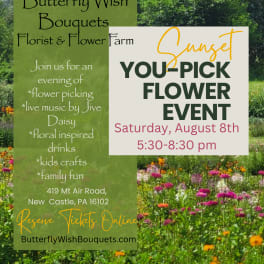 Sunset You-Pick Event Saturday Aug 8th, 2026
