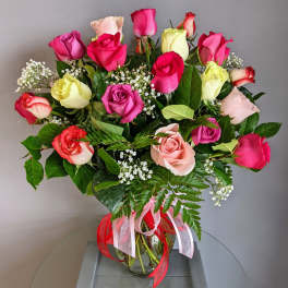 2 Dozen Mixed Colored Roses