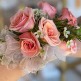 Pink/Peach Rose Prom Corsage