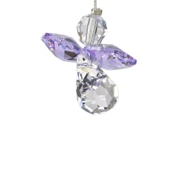 Crystal angel ornament with purple and clear faceted beads