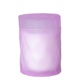 Lavender cylindrical candle in a translucent holder