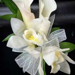 Eastern Star Corsage #1 Callas & Orchids ***NOT FOR PROM