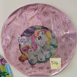 Pink My Little Pony party plate with a pony illustration