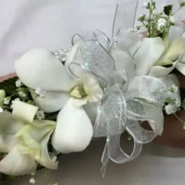 Orchids w/ Babies Breath Corsage