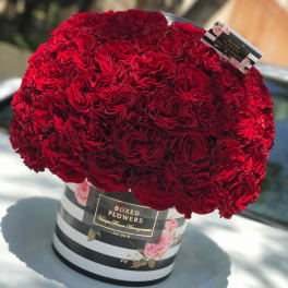 Ruffled Red rose Signature Logo Box