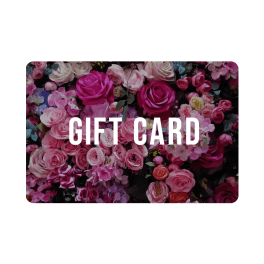 Gift card with a pink rose floral background