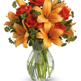 Fiery Lily and Rose by Teleflora