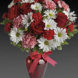 Hugs and Kisses Bouquet with Red Roses