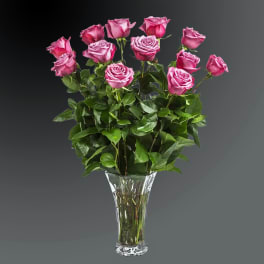 Dozen Long Stemmed Lavender Roses by BloomNation™