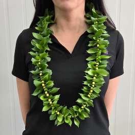Green Leaf Graduation Lei