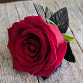 Single Red Rose Boutonniere