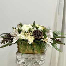 White Holiday Elegance by Westford Florist Art by Veny