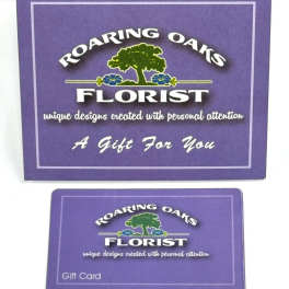 Purple florist gift card box and matching gift card