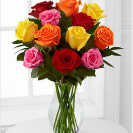 Mixed 1 Dozen Long Stem Roses