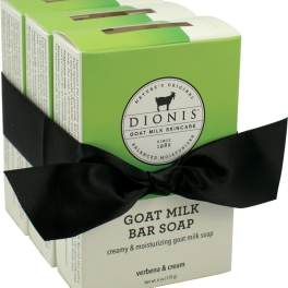 Dionis Goat Milk pack of Bar Soap, Verbena & Cream