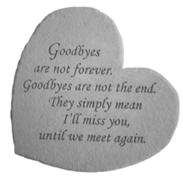 Kay Berry Cobcrete Heart Goodbyes are not forever