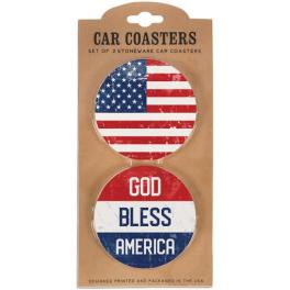 Car Coasters God Bless America