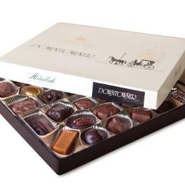 Box of assorted chocolates in a gift box