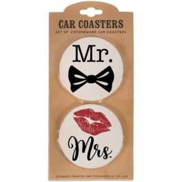 Car Coaster Mr & Mrs