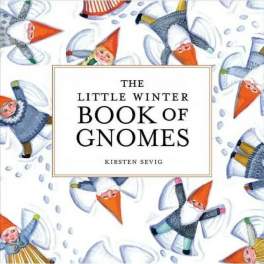 Book cover with illustrated winter gnomes on a white background