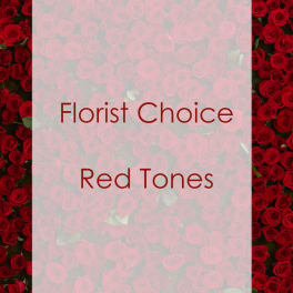 Red roses with a "Florist Choice Red Tones" overlay
