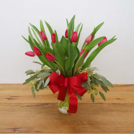 Radiantly Red Tulips