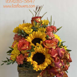 Autumn Sunflower Basket
