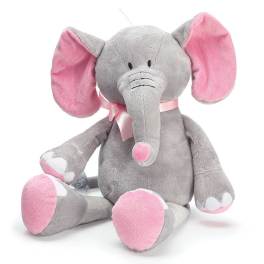 PLUSH PINK & GRAY PLUSH ELEPHANT