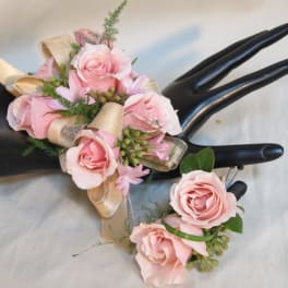 Beautiful and Blushing Corsage Set