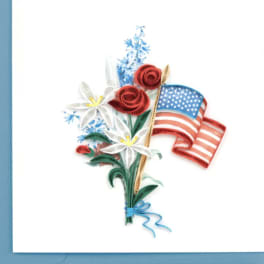 Paper flower bouquet with an American flag motif
