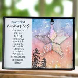 Pet Loss Gift - Pawprint Memories Stained-Glass Star