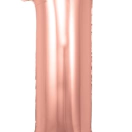 Rose gold number 1 foil balloon