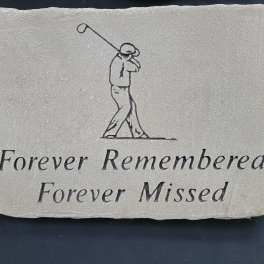 "Forever Remembered/Missed" Concrete Stone with Easel