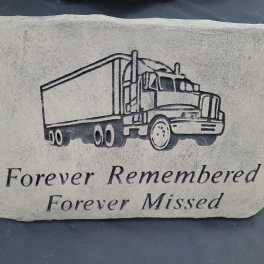 "Forever Remembered" Truck Concrete Stone with Easel