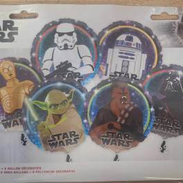 Pack of Star Wars character balloons in assorted colors