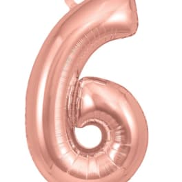 Rose gold number 6 foil balloon