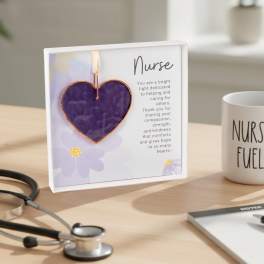 Nurse Keepsake Gift – Handmade Stained Glass Heart