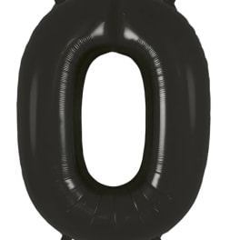 Black number 0 balloon on a white background