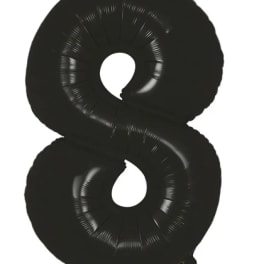 Black number 8 foil balloon