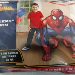 Spider-Man airwalker balloon package with a child pictured on the front