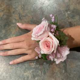 BABY PINK ROSE PROM CORSAGE