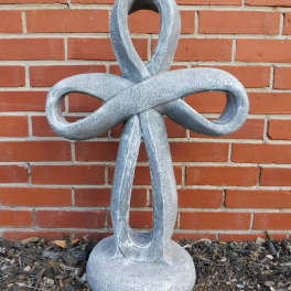 INFINITY CROSS Cement Statue