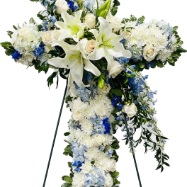 Blue and White Standing Cross