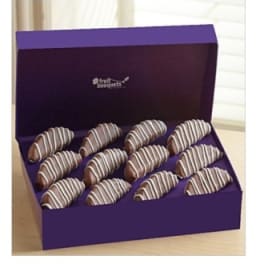 Box of chocolate-covered croissants in a purple gift box