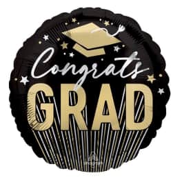 17" Congrats Grad Stripes on Stripes Balloon