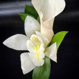Men's Boutonniere- calla and orchid
