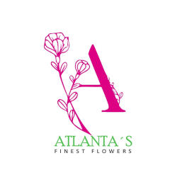 Floral shop logo with a pink letter A and the text Atlanta's Finest Flowers
