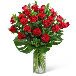 Red Roses with Modern Foliage (24)