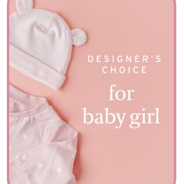 Pink baby hat and onesie with text for baby girl